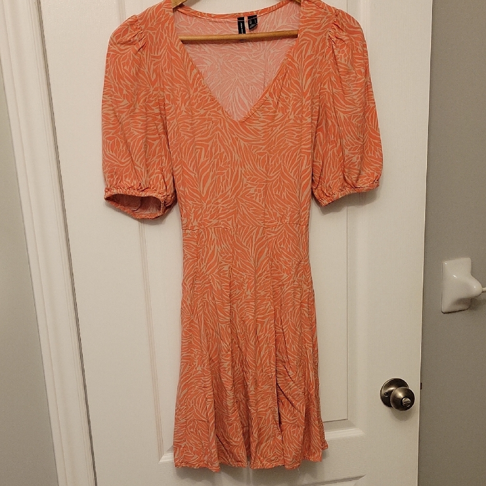 Vero Moda Pink and Tan Dress